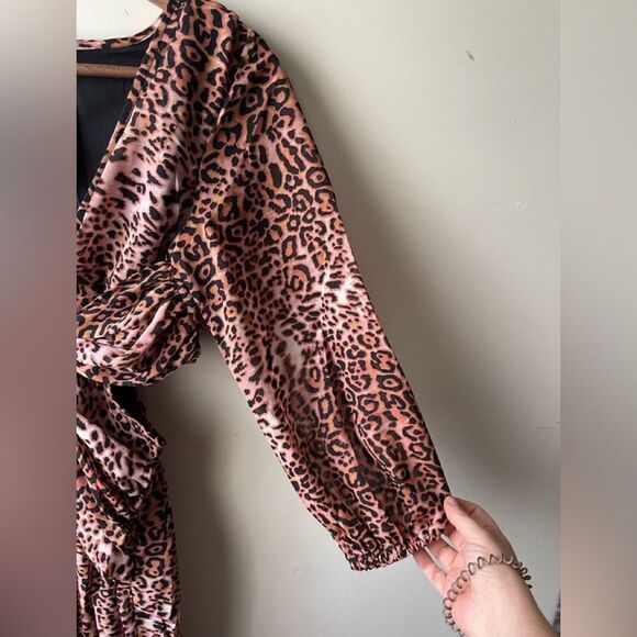 ANTHROPOLOGIE Ranna Gill Floral Cut-Out Midi Dress animal print cutout size XS - Picture 6 of 14